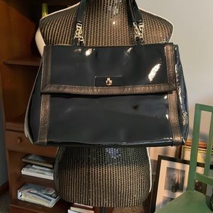 Kate Spade patent leather bag with purple inside